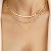 imageTrendy Separate 14k Gold Plated Layered Choker Necklace  Snake Herringbone Paperclip Flat Stackable Chain Thin Chunky Necklace  Preppy Dainty Jewelry Gift for Wife Mom Daughter Girlfriend
