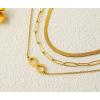 imageTrendy Separate 14k Gold Plated Layered Choker Necklace  Snake Herringbone Paperclip Flat Stackable Chain Thin Chunky Necklace  Preppy Dainty Jewelry Gift for Wife Mom Daughter Girlfriend