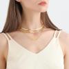 imageTrendy Separate 14k Gold Plated Layered Choker Necklace  Snake Herringbone Paperclip Flat Stackable Chain Thin Chunky Necklace  Preppy Dainty Jewelry Gift for Wife Mom Daughter Girlfriend