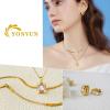 imageTrendy Separate Layered Choker Pendant Necklace  18k Gold Plated Snake Herringbone Flat Stackable Chain Rectangle Gemstone Crystal Zircon Necklace  Preppy Dainty Jewelry Set GiftPink