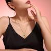 imageTrendy Separate Layered Choker Pendant Necklace  18k Gold Plated Snake Herringbone Flat Stackable Chain Rectangle Gemstone Crystal Zircon Necklace  Preppy Dainty Jewelry Set GiftEmerald Green