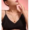 imageTrendy Separate Layered Choker Pendant Necklace  18k Gold Plated Snake Herringbone Flat Stackable Chain Rectangle Gemstone Crystal Zircon Necklace  Preppy Dainty Jewelry Set GiftRuby Red