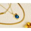 imageTrendy Separate Layered Choker Pendant Necklace  18k Gold Plated Snake Herringbone Flat Stackable Chain Rectangle Gemstone Crystal Zircon Necklace  Preppy Dainty Jewelry Set GiftSapphire Blue